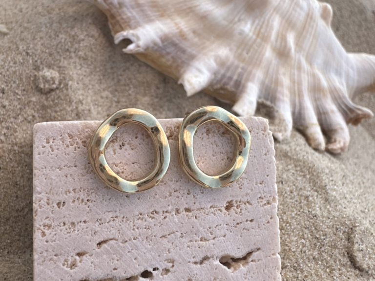 עגילי מעגל החיים – כסף בציפוי זהב