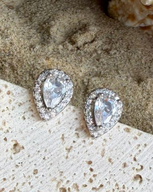 עגיל טיפה זרקונים יוקרתי