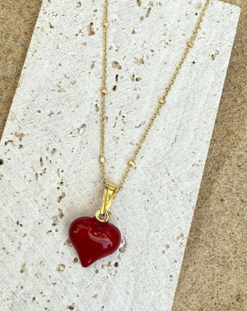 שרשרת לב אדום קטן