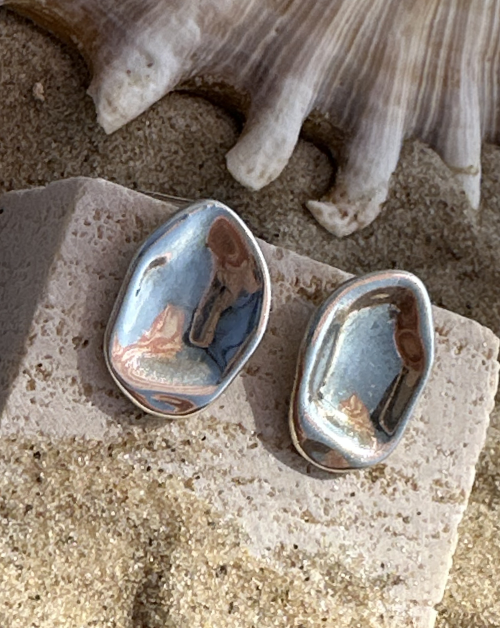 עגיל צמוד אושן כסף גדול