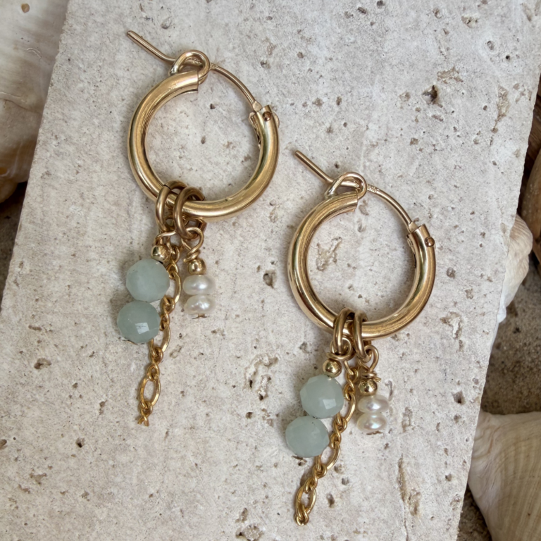 עגילי גולדפילד אקווה מרין תכלת